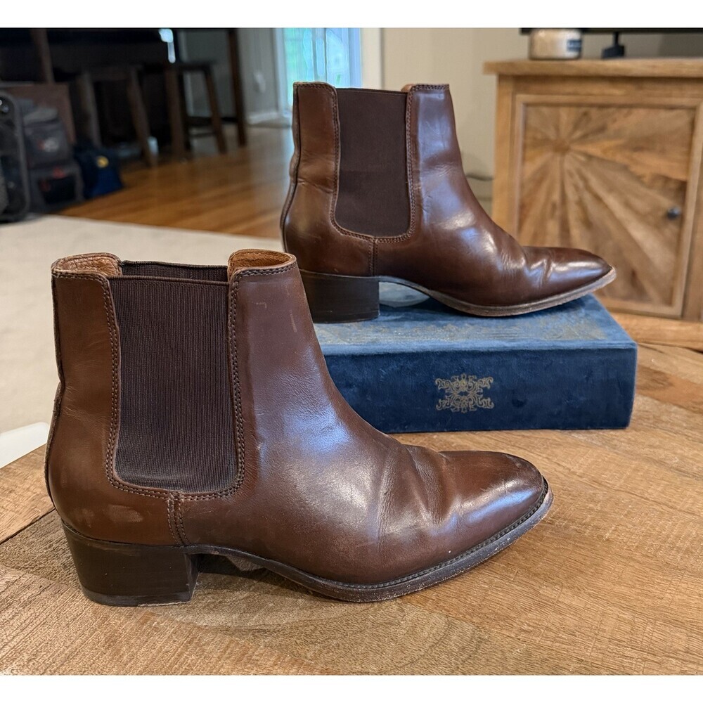 Frye Dara Chelsea Boots Brown Leather Women’s 6.5 Square Toe Ankle Boot VTG